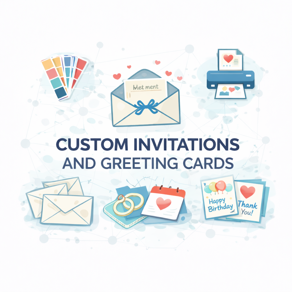 custom invitations and greeting cards ​